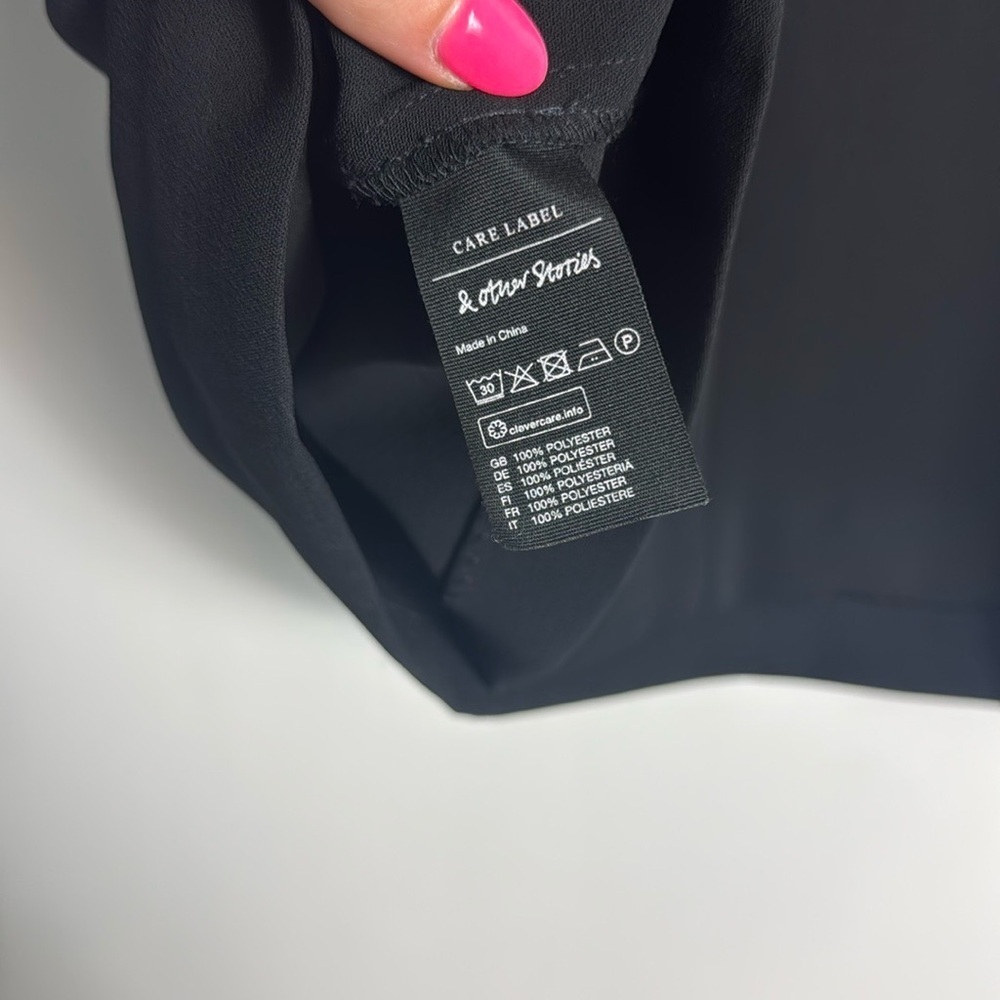 & Other Stories Black Dolman Sleeve Minimalist Basic  Career Shirt Capsule 10‎ - Picture 5 of 7
